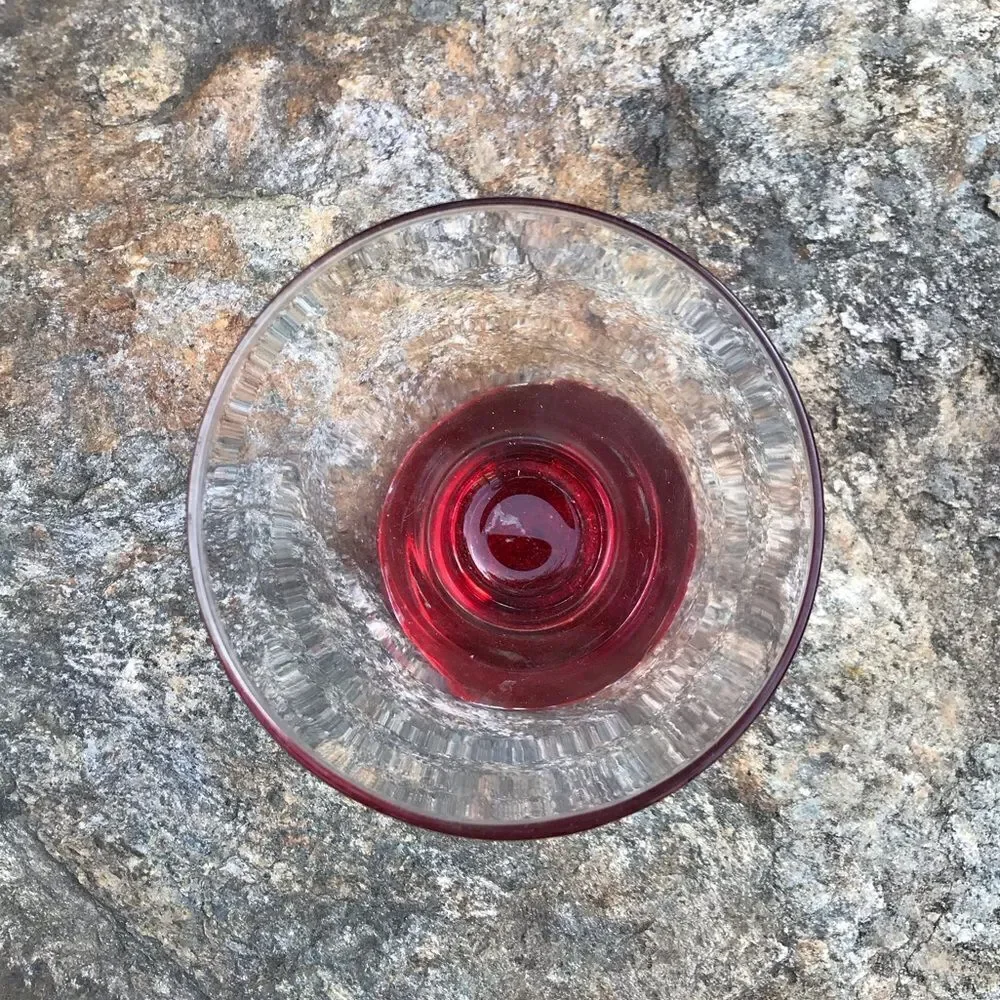 Vintage Crate & Barrel Red Liquor Cocktail Dizzy Glass